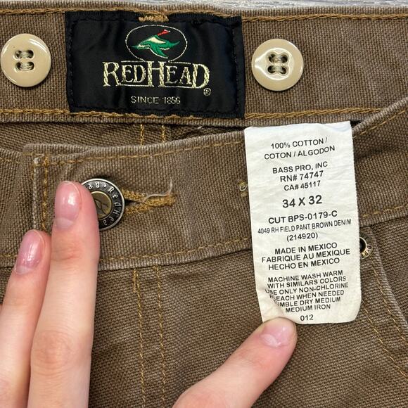 Redhead Two Toned Brown Green Mens 34x32 Brush Guard Tapered Hunting Field Pants - Picture 4 of 10